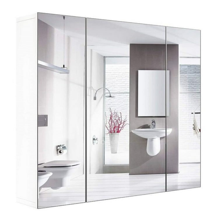 Homfa Bathroom Wall Mirror Cabinet with Double Doors and Adjustable Sh –  homfafurniture
