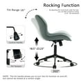 thumbnail image 6 of YOUNIKE Armless Office Chair, Faux Leather Desk Chair with Wheels, Upholstered Task Chair, High Back Swivel Rolling Chair, Height Adjustable, Grayish Green, 6 of 14