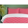thumbnail image 4 of Ambesonne Coral Duvet Cover Set, Antique Quatrefoil Motifs, 2-Calking, Coral and Red, 4 of 7