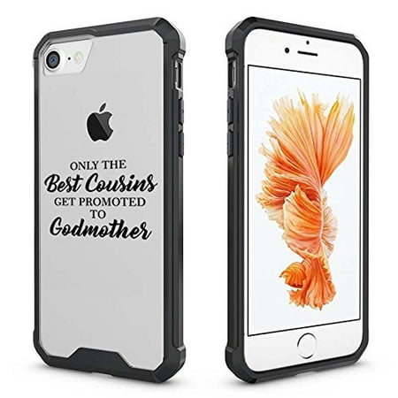 For Apple iPhone Clear Shockproof Bumper Case Hard Cover The Best Cousins Get Promoted To Godmother (Black for iPhone