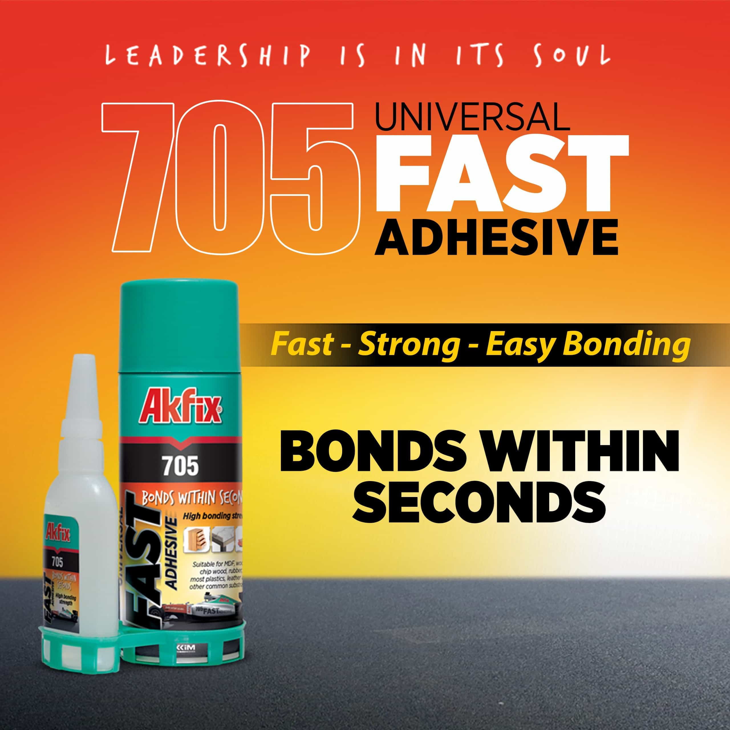 Akfix 705 Superfast Adhesive with Spray Activator-(0.88oz+3.88oz)-6 Pack