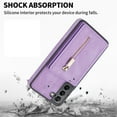thumbnail image 5 of SaniMore for Samsung Galaxy S23 2023 Back Case with Zipper Card Pokcet Flip Wallet/Kickstand Shock Absorption Anti-fall Retro PU Leather Wear-resistant Shell For Samsung Galaxy S23, Purple, 5 of 9