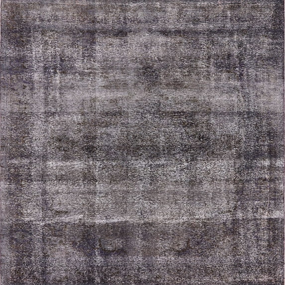 Ahgly Company Machine Washable Indoor Square Industrial Modern Eggplant Purple Area Rugs, 8' Square