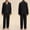 Suit-475Black, variant on Gamivast Men's Pajama Sets Long Sleeve Button Down Shirt & Pants Sleepwear Contrast Piping Soft Comfy Nightwear Loungewear 2 Piece Matching Suits
