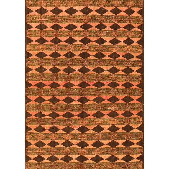 Ahgly Company Indoor Rectangle Abstract Orange Contemporary Area Rugs, 2' x 3'