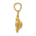 thumbnail image 2 of Finest Gold 14K Yellow Gold Satin Diamond-Cut Hibiscus Pendant, 2 of 3