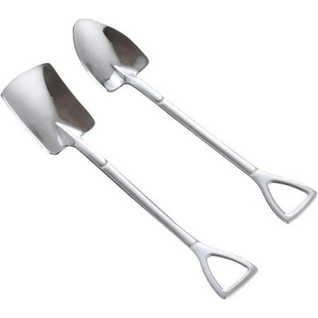 

Spoon 2-piece Creative Shovel Shaped Stainless Steel Spoon Household Eating Spoon Coffee Mixing Spoon Coffee Spoon (Color : 1)
