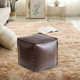 thumbnail image 4 of Faux Leather Unstuffed Pouf Ottoman –16*16*16in Square Floor Cushion Cover with Zipper Wear-Resistant & Easy to Clean Ideal for DIY Footrest or Home Storage, 4 of 6