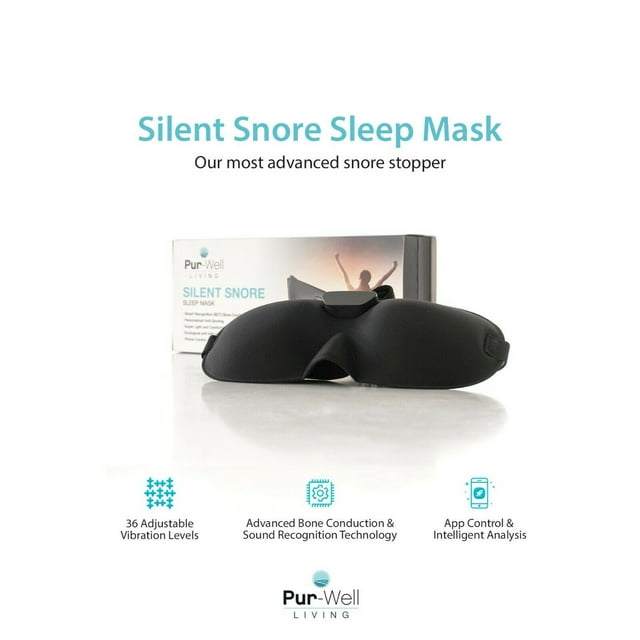 PurWell Living Snore Stopper Sleep Mask, Snoring Solution Eye Mask