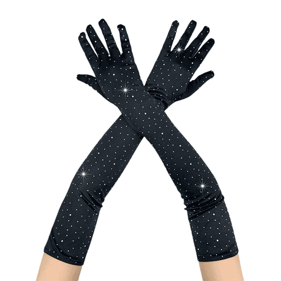 Dyfzdhu Gloves Fashion 1920s Opera Long Satin Tea Stretchy Adult Size Length Bridal