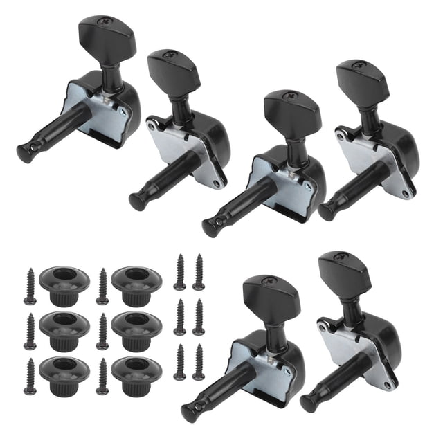 Metal Guitar Tuning Keys Set, Rusts Proof Tuning Pegs, Quick String Tuners with 3L3R Heads, Exquisite Appearance, Easy Installation for Acoustic or Electric Guitar