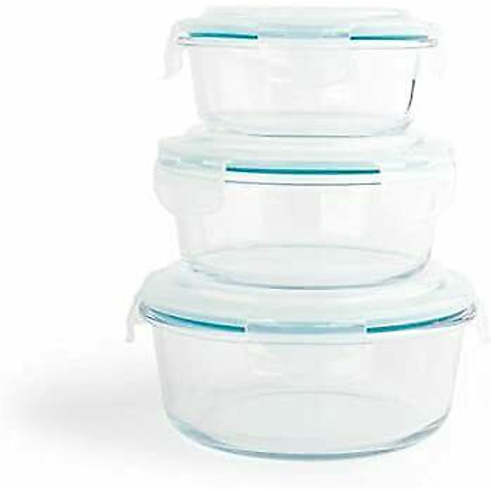 Neoflam 3 SET, Airtight Glass Food Storage Container, Leak proof