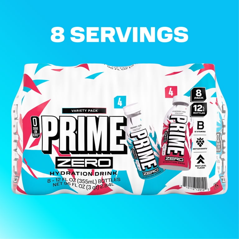 Prime Hydration Zero Sugar Sports Drink, Duo Pack, Berry Ice