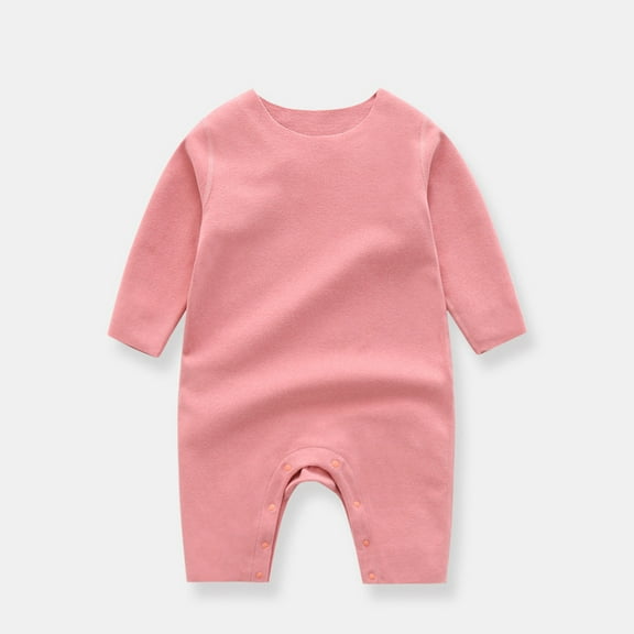 BLCHUNen Baby Bodysuits Trendy Cotton Long Sleeve Crew Neck Pullover Stretch Breathable Home Sleep Lounge Fashion Casual Jumpsuits for Toddler