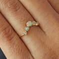 thumbnail image 5 of Round Opal Curves Ring, 925 Sterling Silver Stackable Band Ring, Minimalist Ring, Stackable Band, Gift For Her, Anniversary Ring., 5 of 5