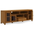 thumbnail image 3 of Simpli Home Cosmopolitan Solid Wood Extra Wide 72" TV Stand - Light Golden Brown, 3 of 9