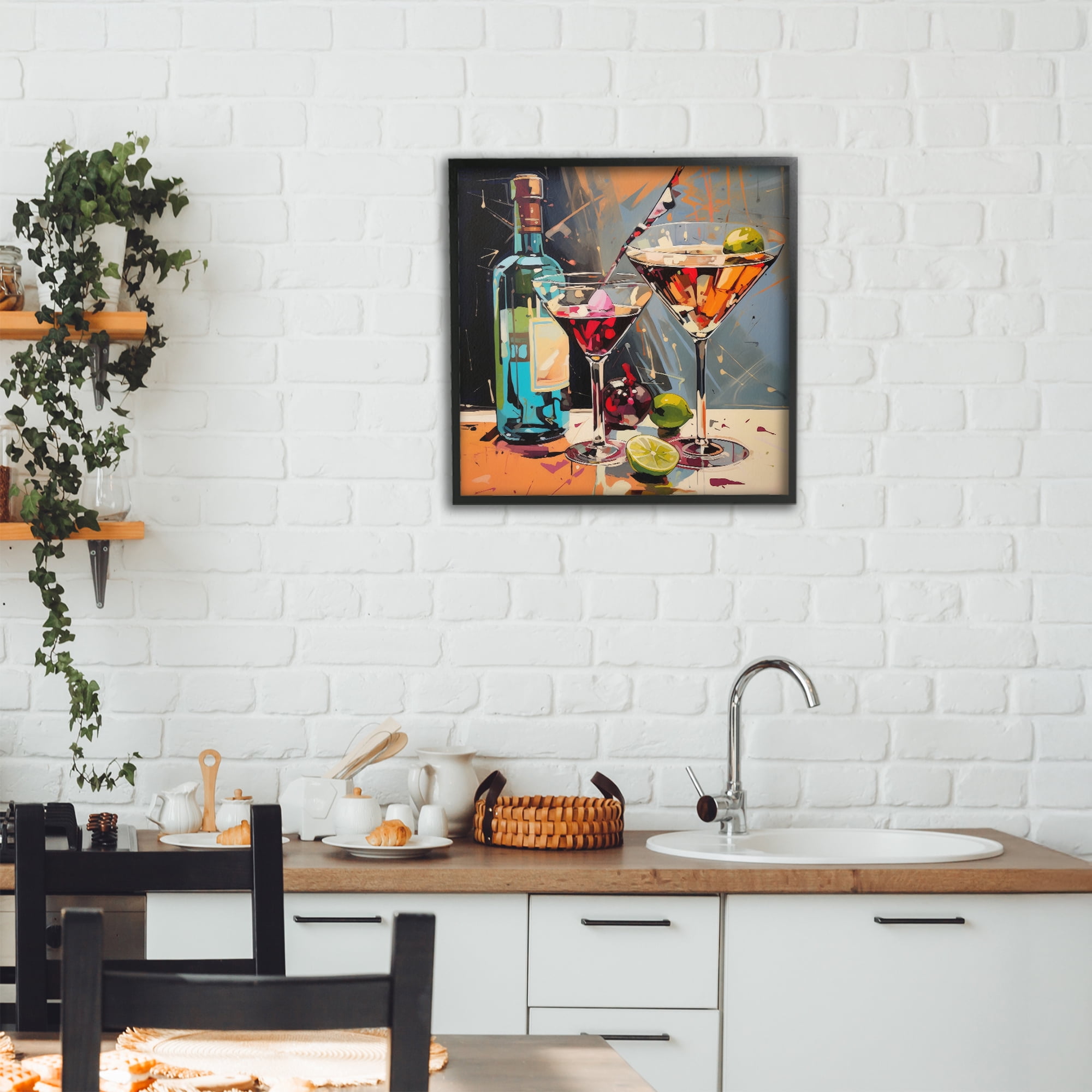 Stupell Industries Every Sip of Martini Night Black Framed Giclee Art, design by Lazar Studio