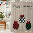 thumbnail image 6 of Happy Holidays Words on Linen Shower Curtain for Bathroom, Red Green Christmas Balls Waterproof Shower Curtains Washable Quick Dry with Hooks Bathtub Curtains 36x72IN, 6 of 9