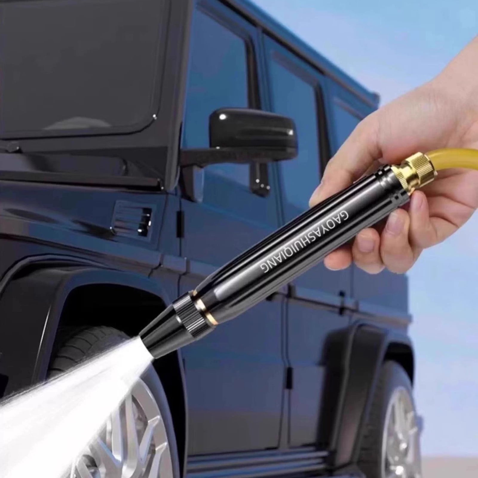 Mohdy Adjustable Connector Spray Gun 16*2, Abs Water Valve Nozzle, Direct-Jet Water Gun, High Pressure Power Washer Nozzle with Metal Connector Set Garden Hose Sprayer for Car Washing And