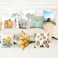 thumbnail image 5 of Fall Pumpkin Throw Pillow Covers 18x18 Set of 2 Boho Orange and Bule Pumpkin Pillows Cases for Sofa Couch Outdoor Farmhouse Cottage Autumn Decorations Decorative Pillows Cases for Home Room Decor, 5 of 5