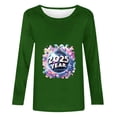 thumbnail image 4 of Styesk Chemises à Manches Longues pour Femmes Nouvel An T-shirt Décontracté Imprimé Col Rond Manches Longues, 4 of 4