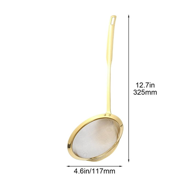 Stainless Steel Fine Mesh Oil Skimmer & Strainer Spoon | Multi-Purpose Kitchen Filter for Grease, Soup & Spices | Heat-Resistant Ergonomic Handle with Hanging Hole