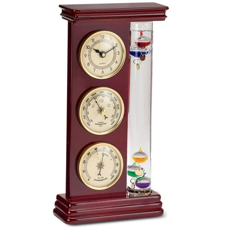 Altimeter Barometer Thermometer - Galileo Weather Station with Clock, Barometer and Thermometer