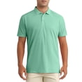 thumbnail image 1 of CAMISETAS POLO CHIC para Hombres de Manga Corta Livianas de Ajuste Regular para Negocios Casual Camiseta Sólida de Golf M Verde, 1 of 6