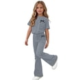 thumbnail image 6 of Enyan Girls Clothes Short Sleeve Graphic Tee and Cargo Pants Set Summer Casual 2-Piece Outfit,10-11 Years, 6 of 7