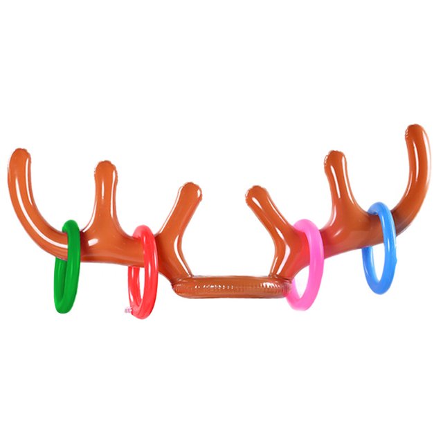Juego de fiesta de Navidad, juego de lanzamiento de anillo de asta, juego de lanzamiento de anillo de asta de reno inflable para fiesta de Navidad Namotu HMFJ250