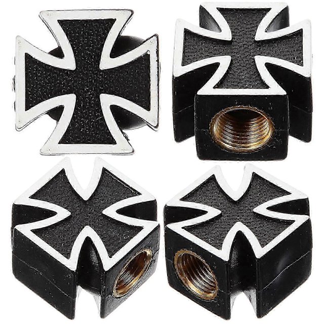 4 pcs Cross Style Tire Stem Valve Caps Universal Tire Wheel Valve Covers for Cars