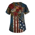 thumbnail image 5 of Bbyeadc Oversize United States T-Shirts for Women Short Sleeve Freedom T-Shirt V Neck Celebration United States Shirt Casual Going Out Top,Blue(XL), 5 of 5