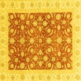 thumbnail image 1 of Ahgly Company Machine Washable Indoor Square Oriental Yellow Traditional Area Rugs, 3' Square, 1 of 4