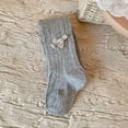 thumbnail image 3 of Ixbnca Girls Cable Knit Tights Stretchy Footed Leggings with Bows Cute Long Stockings Winter Warm Pantyhose, 3 of 7