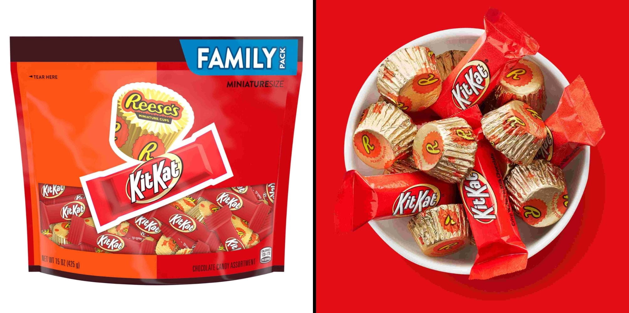 Hershey's Reese's & Kit Kat Miniature Size Chocolate & Lay's Wavy Potato Chips Party Size