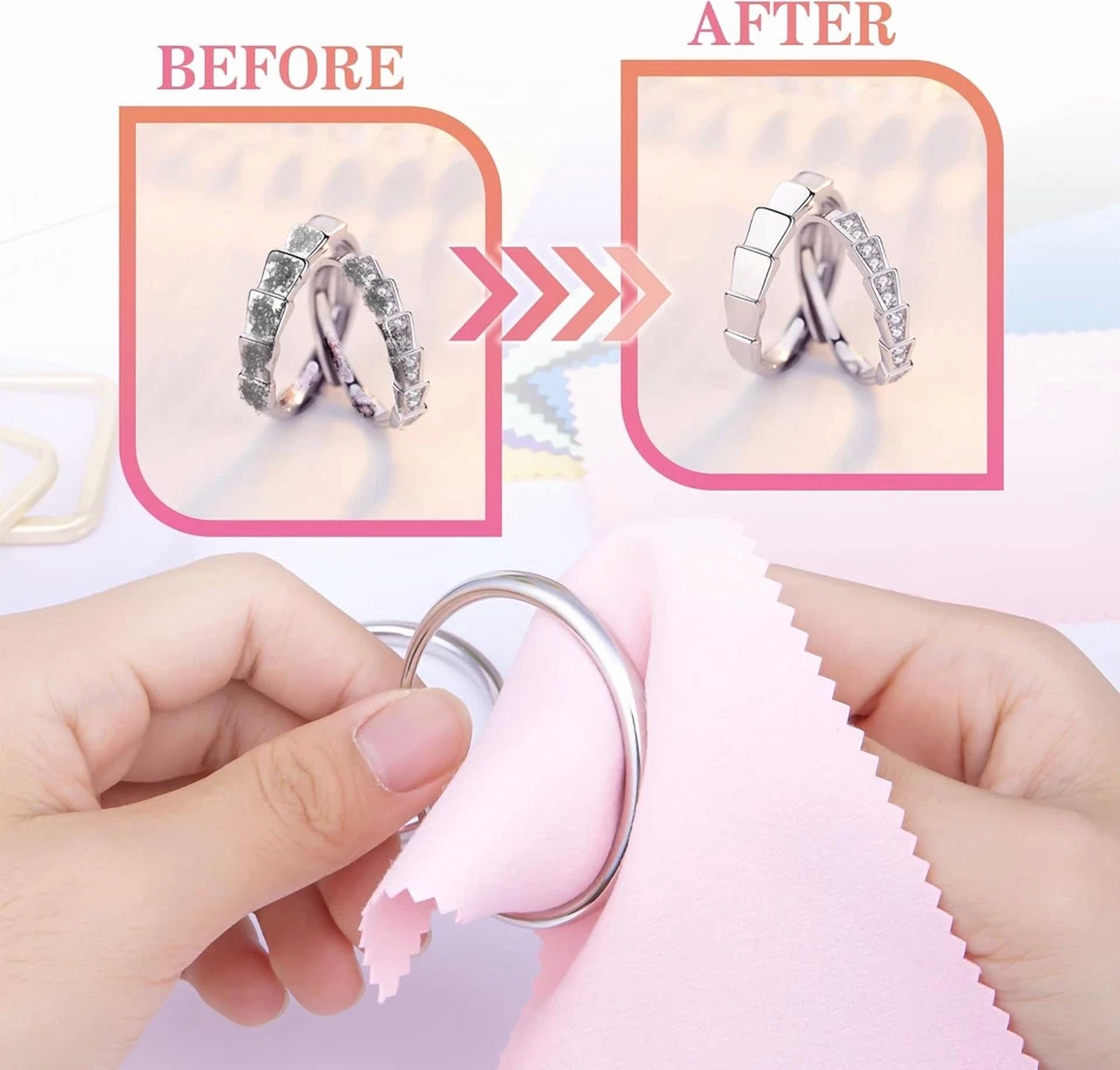 BUTTERFLY- 8X16Cm Jewelry Cleaning Cloth - 30 Pcs Individually Wrapped Silver Polishing Clo