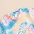 thumbnail image 7 of SHTXOZHI Toddler Baby Girl Clothes Summer Fall Outfit Tie-Dye Short Sleeve T-Shirt & Flare Pants Set, 7 of 7
