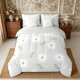 thumbnail image 3 of Manfei Watercolor Daisy King Bedding 7pcs,Chic Flowers King Bed in a Bag,Reversible, 3 of 6