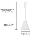 thumbnail image 2 of KAYYELAMP Set of Three White Metal Cone Lampshade H Type Track Light 3.2 Ft Adjusted Cord E12 Base Modern Design Track Lamp for Kitchen Stairs Home(No Bulb, Track), 2 of 7