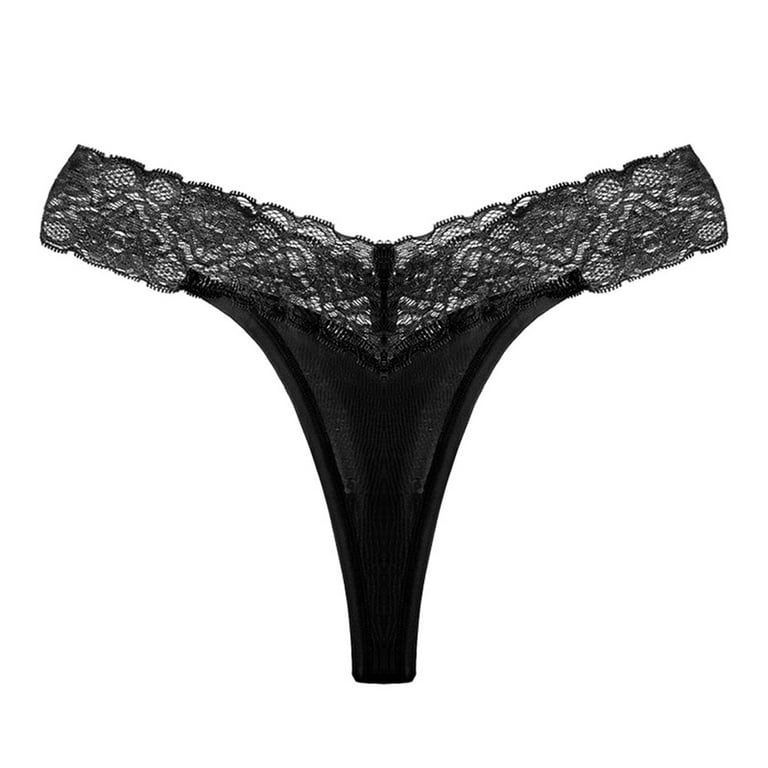 EHTMSAK G String Thong for Women T Back Sexy Low Rise Breathable No Show  Underwear Black 2XL 