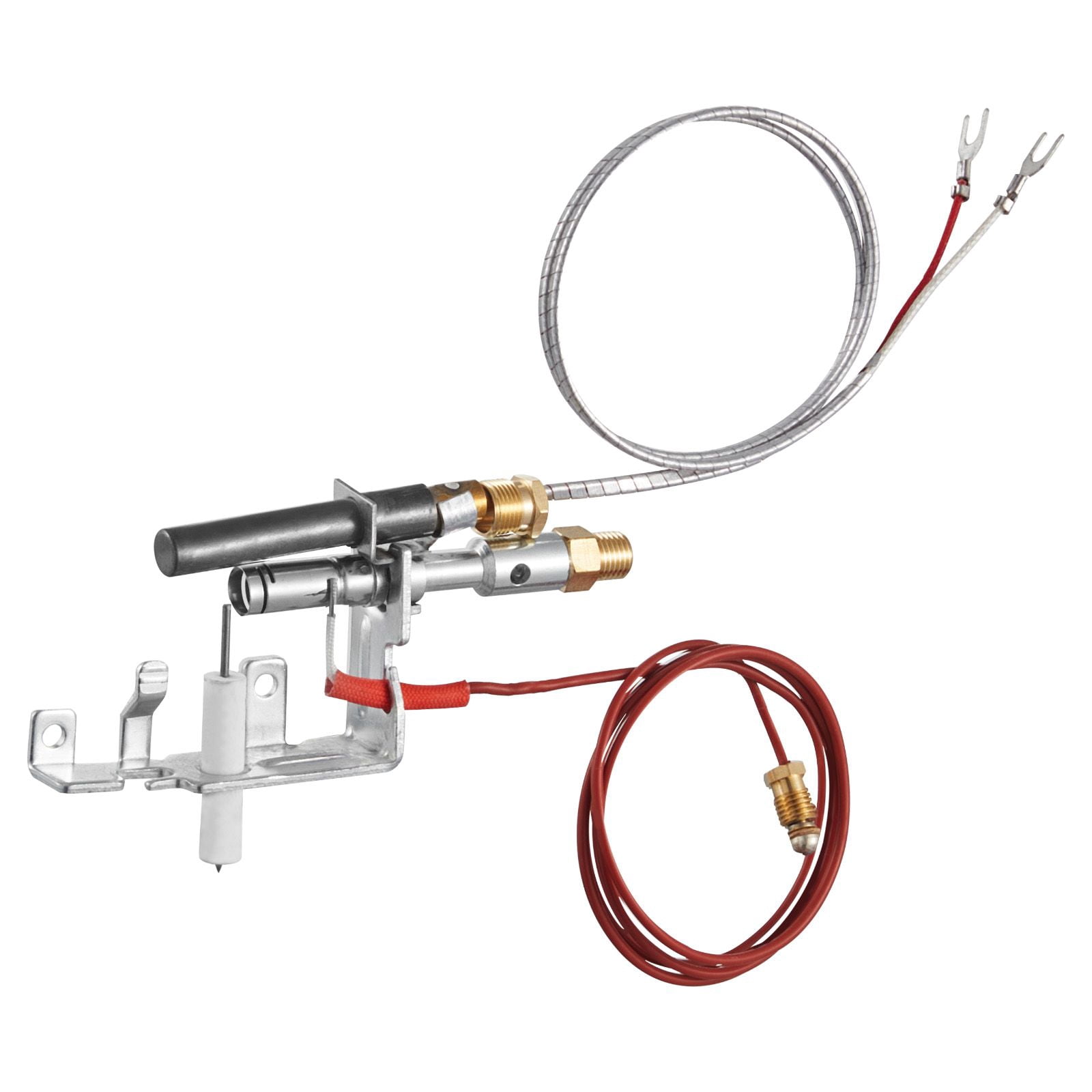 Gas Fireplace Pilot Ignition Assembly, 31in Thermocouple + 20in Thermopile, OEM Replacement Flame Monitoring for Gas Fireplace Liquefied Gas Heating