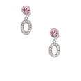 thumbnail image 2 of Delight Jewelry Silvertone Crystal Initial - O - Pink Crystal Clip on Earrings, 2 of 5