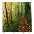 thumbnail image 3 of Ambesonne Nature Shower Curtain, Forest Path View, 69"Wx75"L, Green Yellow, 3 of 5