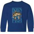 thumbnail image 3 of Inktastic Born to Fish Long Sleeve Youth T-Shirt, 3 of 5