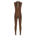 thumbnail image 4 of inlzdz Women's Rhinestones Sleeveless Full Body Jumpsuit Gymnastics Leotard Unitard for Ballet Dance Umber XXL, 4 of 5
