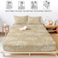 thumbnail image 5 of Cal.King Size Fitted Sheet Set - Rustic Botanical 3 Piece Bedding Sets 16" Deep Pocket Fitted Sheet with 2 Pillowcases, Retro Farmhouse Floral Flowers Light Brown Brushed Microfiber Hotel Bed Sheets, 5 of 9