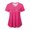 Pink, variant on felwors Scrub Tops for Women Short Sleeve Working Uniform with Pocket Summer ECG Heart Graphic Print V Neck Stretchy Holi T Shirts (Black, L)