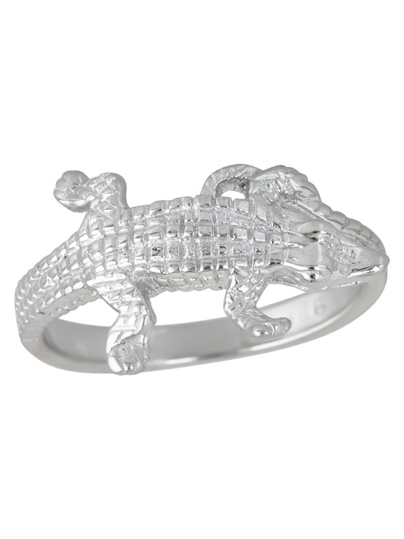 Sterling Silver Rhodium High Polished Lizard Ring
