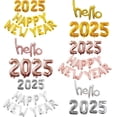 thumbnail image 4 of Globos de aluminio dorados, plateados y dorados con texto Feliz Año Nuevo 2025 Guirnalda de pancartas de Feliz Año Nuevo Decoraciones navideñas de Nochevieja 2025, 4 of 5