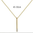 thumbnail image 4 of Dainty Gold Plated CZ Tiny Stick Bar Pendant Necklace Minimalist 18K Gold Plated Bar Necklace Ladies Adjustable Chain For Women Gift, 4 of 4